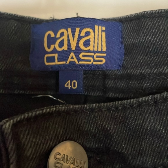 Cavalli Class black slim straight leg jeans sz 40 - Picture 3 of 9